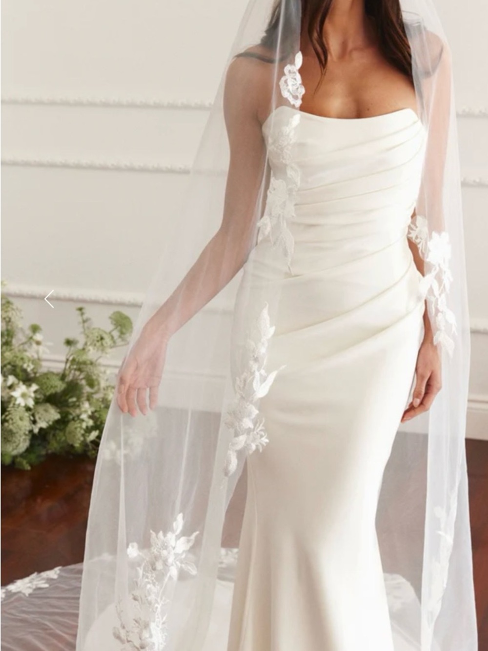 Grace Loves Lace “Stevie” Sheer Cathedral Bridal Veil with Comb